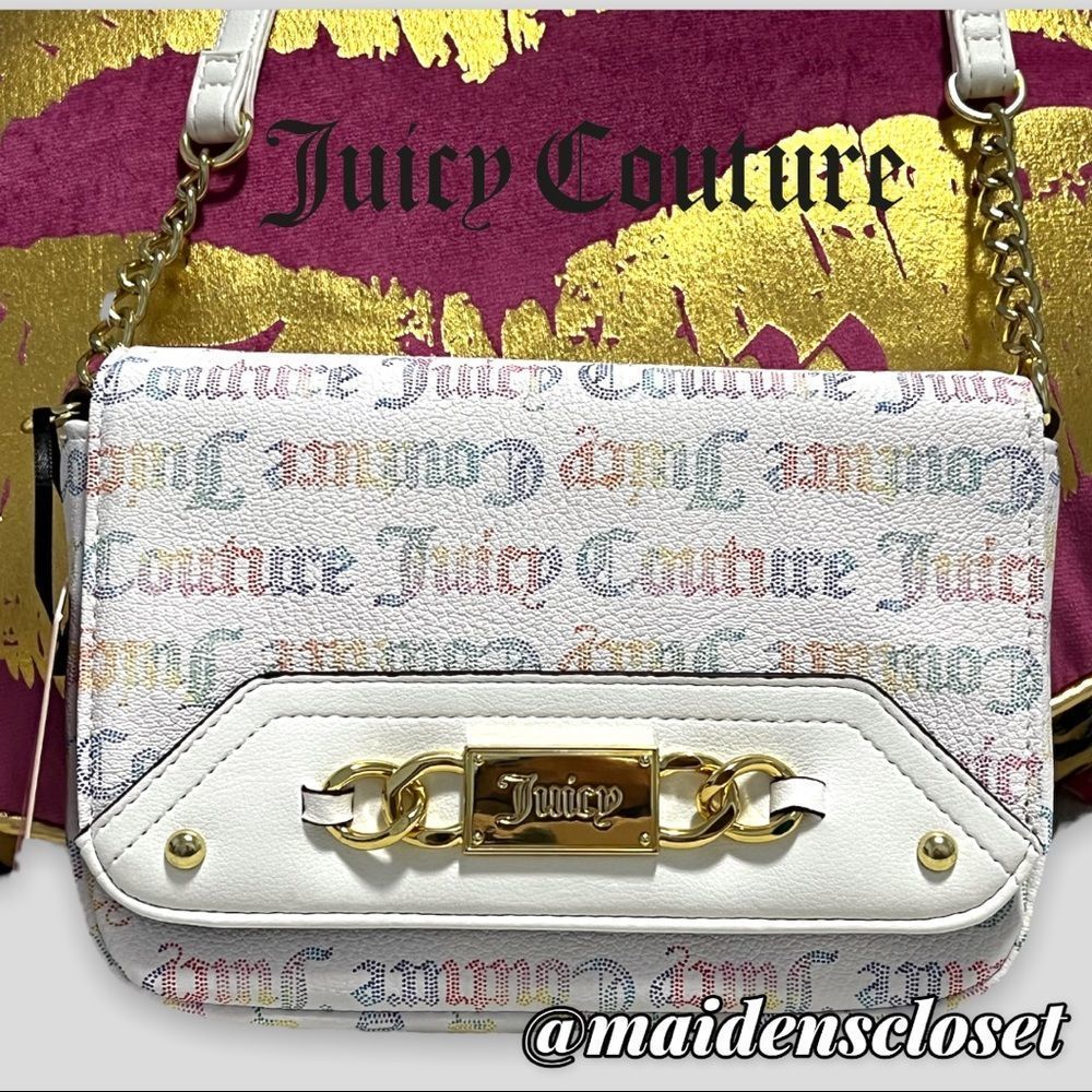 NWT Juicy Couture Rainbow Monogram Crossbody